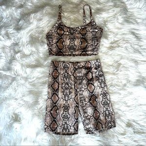 SHEIN two piece biker shirts set snakeskin size S